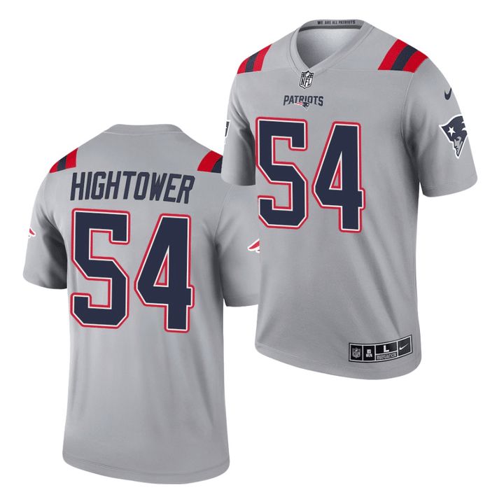 Men New England Patriots #54 Hightower Nike Grey Inverted Legend NFL Jersey